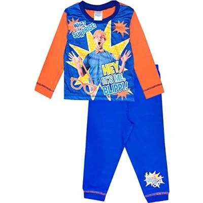 Image of TDP Textiles Kids Blippi Pyjama Set Pjs Boys Girls Size 18 Months 5 Years (18 24 Months, Orange)