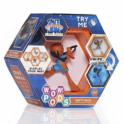 Image of WOW! PODS Space Jam: A New Legacy Daffy Duck Light Up Bobble Head Figure Official Warner Bros Collectables, Toys and Gifts for Boys Girls, Aged 5+