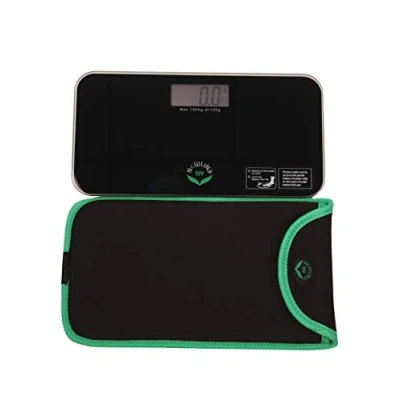 Image of NewlineNY Black Mini Bathroom Scale + Travel Slip Case, SBB0718M NYBK NY MSS101 BG