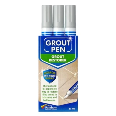 Image of 3 X WINTER GREY grout Pens Designed for restoring tile