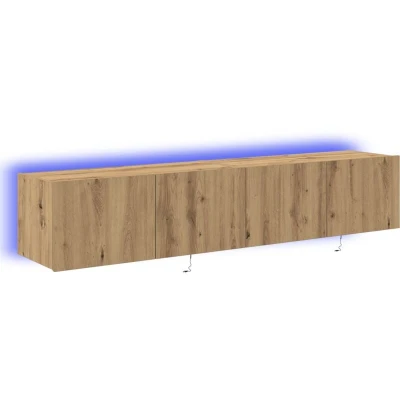 Image of vidaXL TV Wall Cabinets with LED Lights 2 pcs Artisan Oak 80x35x31 cm
