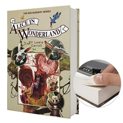 Image of Real Paper Diversion Book Safe Storage Box, Dictionary Secret with Code Lock/Key, flip Hidden (M Combination, Alice)