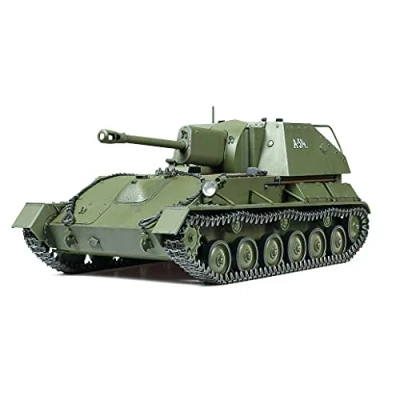 Image of TAMIYA TM35348 RUSSIAN SELFPROPELLED GUN SU76M 1/35 1:35 Sov. SU 76M Armoured Howitzer Vehicle, Transparent, Small