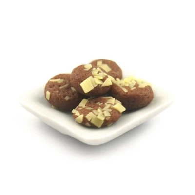 Image of MyTinyWorld Dolls House Miniature Chocolate Shortbread Cookies On A Plate