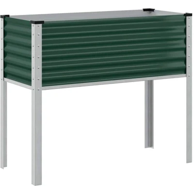 Image of vidaXL Garden Planter Green 100x41x90 cm Steel