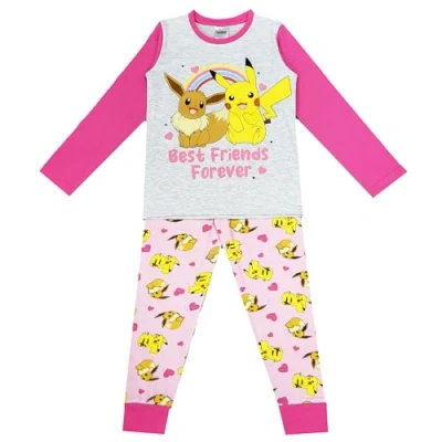 Image of PoKéMoN Girls Pokemon Pyjamas Gamer Pikachu Eevee (Pokemon Eevee, 7 8 Years)