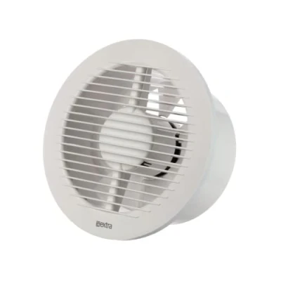 Image of EUROPLAST Ø 150mm Bathroom Extractor Fan with Round Front 6 inch White Kitchen, Garage, Ventilation Wall and Ceiling