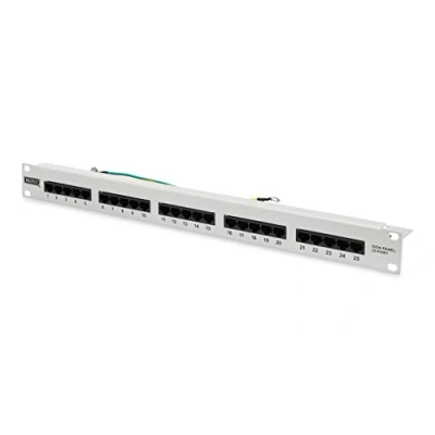 Image of DIGITUS Patch Panel 19&quot; Cat 3 for ISDN 25 Port RJ45 Unshielded Rack Mount 1U Grey