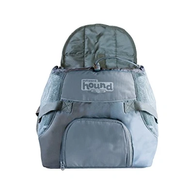 Image of Outward Hound Kyjen 21008 PoochPouch Front Carrier For Dogs Easy Fit Adjustable Dog Carrier, Medium, Grey