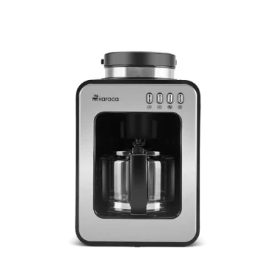 Image of KARACA Grindmaestro Filter Coffee Maker, 0,5L, 600W, Anti Drip System, One Touch Control, Removable Filter, Keep Warm Function, Water Level Indicator,Inox