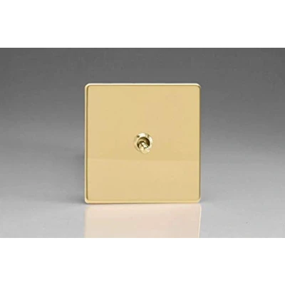 Image of Varilight 1 Gang 10A or 2 Way Toggle Light Switch Polished Brass XDVT1S