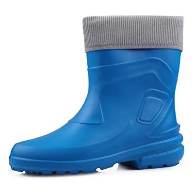 Image of Ladeheid Women&#039;s EVA Thermo Extra Light Wellington Boots Rainy Wellies Rain LA 800 2017 (Navy Blue/Grey, 8 UK)
