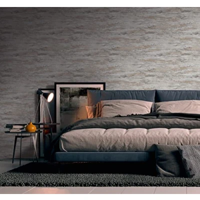 Image of A.S. Création 390415 Non Woven Wallpaper Plaster Look Cream Grey Gold Terra Stone Wall 10.05 m x 0.53 Made in Germany
