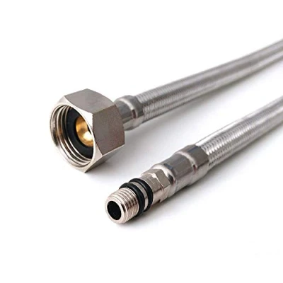 Image of Xcel Home 2 x M10 x1/2 BSP (500mm) Kitchen/Basin Monobloc Mixer Tap Connectors Flexi Pipes Tails (Long &amp; Short Male End) Product Code: FPM10 500E(X1)