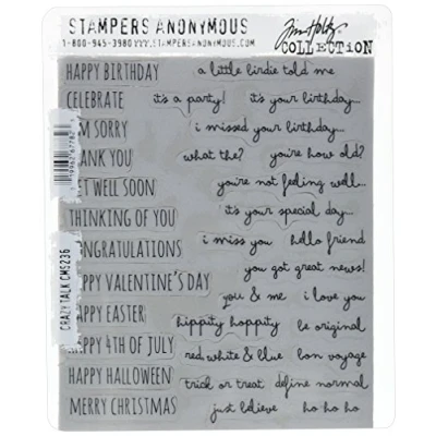 Image of Stampers Anonymous Art Gone Wild Crazy Talk Cling Stamp Set, Grey, 7&quot; by 8.5&quot;
