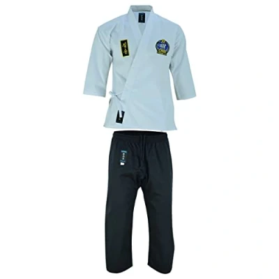Image of Playwell Choi Kwang Do Mixed Uniform White Jacket/Black Trouser (0/130cm)