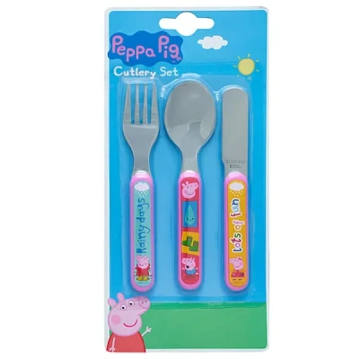 Image of Peppa Pig Perfect Day 3 Piece Metal Cutlery Set