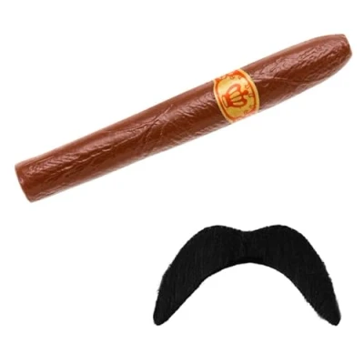 Image of FNA FASHIONS JUMBO FAKE CIGAR AND MEXICAN MOUSTACHE WILD WEST FANCY DRESS COSTUME ACCESSORY