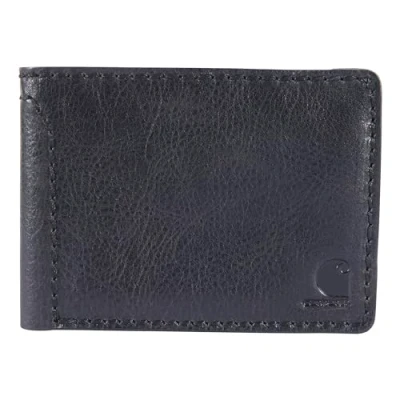 Image of Carhartt Men&#039;s Rugged Patina Leather Wallets, Available in Multiple Styles and Colors, Black (Bifold), One Size, Colors