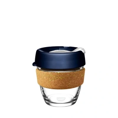 Image of KeepCup Brew Cork Ace Reusable Coffee Cup Tempered Glass and Recovered Tennis Ball Band, S 8oz/227ml Rally