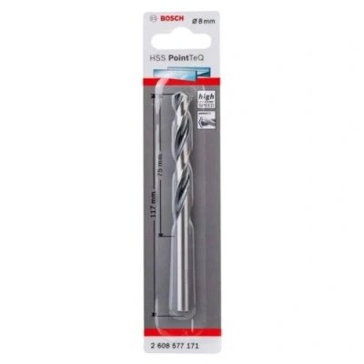 Image of Bosch Professional PointTeQ HSS Twist Drill Bit (for Metal, 8 x 75 117 mm, Accessories for Driver)