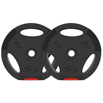 Image of BalanceFrom ​Vinyl Standard ​Plate Weight Plate for Strength Training, Weightlifting and Crossfit, ​Pair, Black, ​1 Inch