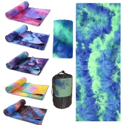 Image of Oaygat Yoga Mat Towel Non Slip Hot with Grip Dots 24&quot; x72&quot; Blanket Super Soft Sweat Absorbent Microfiber Cloth Mesh Carry Bag for Pilates Bikram Gym Workout