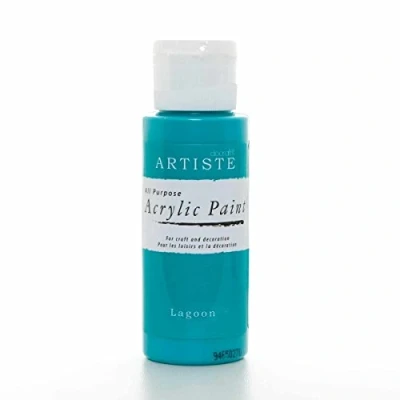 Image of Artiste Acrylic Paint 59ml 2Oz Lagoon, Quick Drying Professional Art, Craft and Hobby Artists Paint, Vibrant Colour, Water Based Paints Cover All Surfaces with Ease, Ideal for Travel