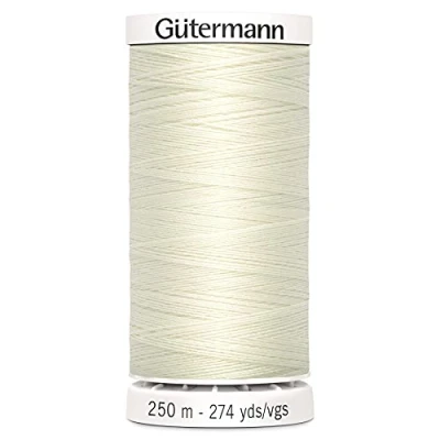 Image of Gutermann Sew All Polyester Thread, 250Mtr, Ivory (0001)