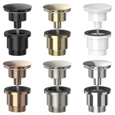 Image of Universal Basin Sink Waste Solid Brass Leak Proof slotted Un Compatible Eco Friendly (Brushed Brass)