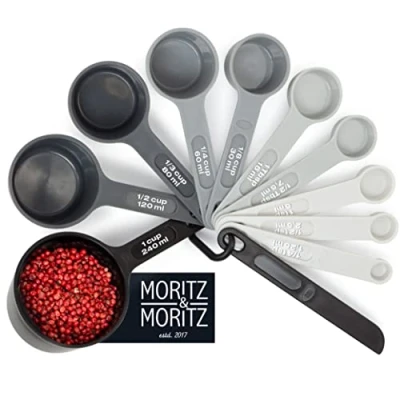 Image of Moritz &amp; 11pcs. Measuring Cups and Spoons Set Stackable 1.25 240ml 10 Measurements Level Measures