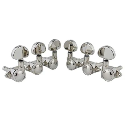 Image of Guyker High End Tuners Roto Grip Locking Rotomatic 3x3 Lock String Tuning Key Pegs Nickel