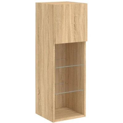 Image of vidaXL TV Cabinet with LED Lights Sonoma Oak 30.5x30x90 cm
