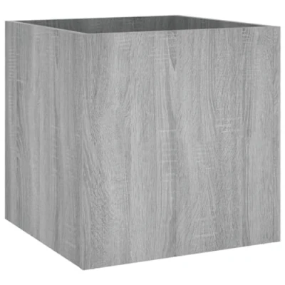 Image of vidaXL Engineered Wood Planter Box, Grey Sonoma, Interior Plant Decor, Easy Assembly, Square Form, Dimensions 40x40x40 cm