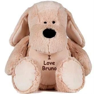 Image of Mumbles Personalised Teddy Bear Dog Puppy Newborn Baby Gift, New Shower, Flower Girl, Bridesmaid, Pageboy, Wedding, Birthday, Memory Christening Gift Large 45cm EASY TO CUSTOMIZE