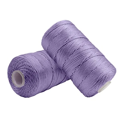 Image of Uiopa Macrame Cord 1.5mm x 400m, Nylon Yarn for Crochet and Knitting, Light Purple String Craft Rope Wall Hangings, Dream Catchers, Jewelry Making, DIY Projects