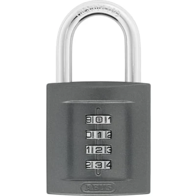 Image of ABUS Combination Lock 158/50 Padlock with Cast Zinc Casing Individually Adjustable Code Security Level 5 Dark Grey