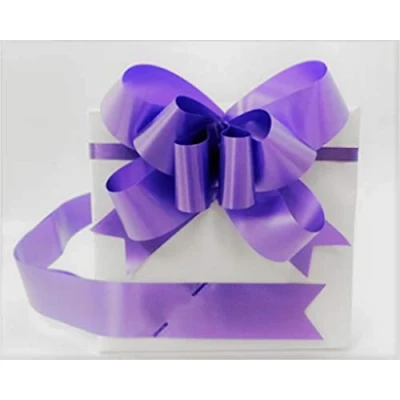 Image of SHATCHI Large 30mm/3cm Ribbon Pull Bows for Party Wall, Gift Wraps, Christmas Trees, Wedding, Birthday Hampers Decoration Florist, Purple, 60pcs