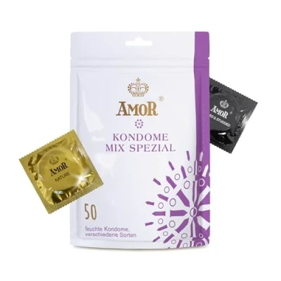 Image of AMOR Premium Condoms Mix Special, Extra Variety, Sample Pack, Ø 53/54 mm, Pack of 50