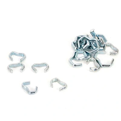 Image of EVERLASTO 100 Pack Shock Cord Steel Clamps/Hog Rings for 4mm to 6mm Bungee