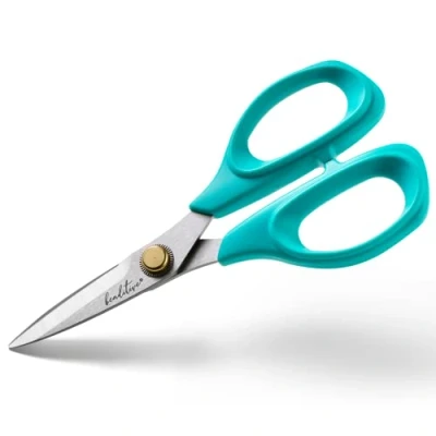 Image of Beaditive Sewing Scissors 6 Inch Stainless Steel Fabric Professional with Serrated Blade for Easy Cloth Cutting &amp; Quilting Comfortable Craft Tailor Dressmaker Shears Teal