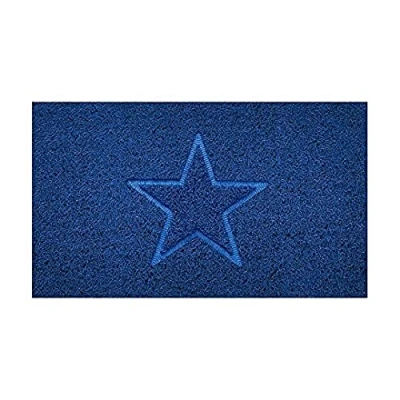 Image of Nicoman Embossed Spaghetti Door Mat Dirt Trapper Jet Washable Doormat 70x43cm (Blue, STAR Shape) Use Indoor or Sheltered Outdoor