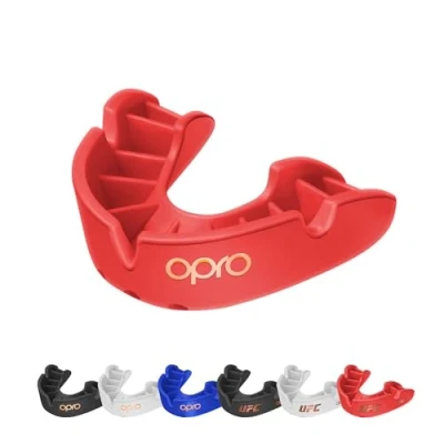 Image of OPRO Bronze Level Adult and Kids Sports Mouthguard with Case Fitting Device, Gum Shield for Hockey, Lacrosse, Rugby, MMA, Boxing Other Contact Combat (Black, Youth)