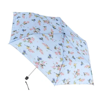 Image of ECO CHIC Manual Mini Umbrella Windproof Strong Compact Folding Travel (Blue Tits Lilac)