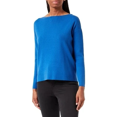 Image of VERO MODA Women&#039;s Vmnancy Ls Boatneck Pullover Ga Noos Sweater, Beaucoup Blue, XS