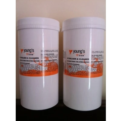 Image of TWO 100gram TUBS of STERILISER CLEANER for HOMEBREW BEER WINE EQUIPMENT ETC