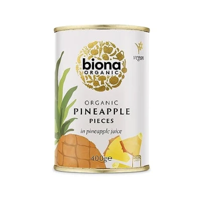 Image of Biona Organic Pineapple Pieces in Juice 400 g (Pack of 6)