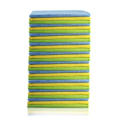 Image of Glart Lint Free Microfibre Car Cleaning Cloths, Soft, Absorbent, and Gentle on Paintwork, 40 x cm Blue, Green, Yellow (30 Pack)