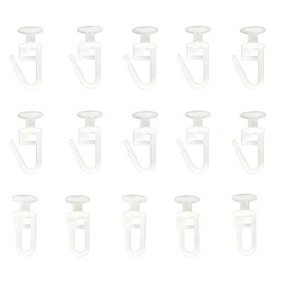 Image of Gad2go 100 Pieces Curtain Hooks Plastic White Track Glider Hook 11 mm Inner Rail for Door Window Shower