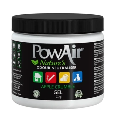 Image of PowAir Gel Natural Odour Neutraliser Apple Crumble Fragrance Effective Home Eliminator for Small to Medium Rooms and Areas (732g)